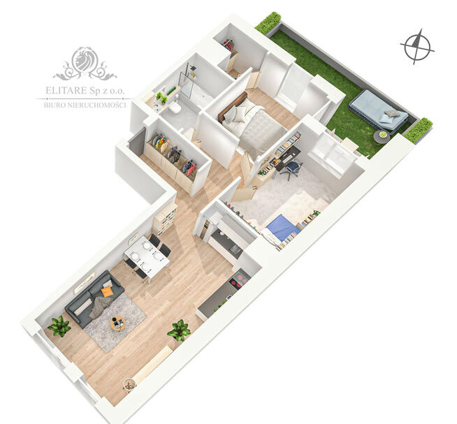 Apartament 3 pok. 67,76 z tarasem/Os. Powstańców Śl. obok Sky Towe