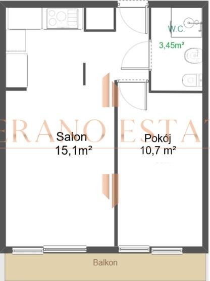 38 m² - Centrum Radomia| 2 pokoje | Balkon | Winda