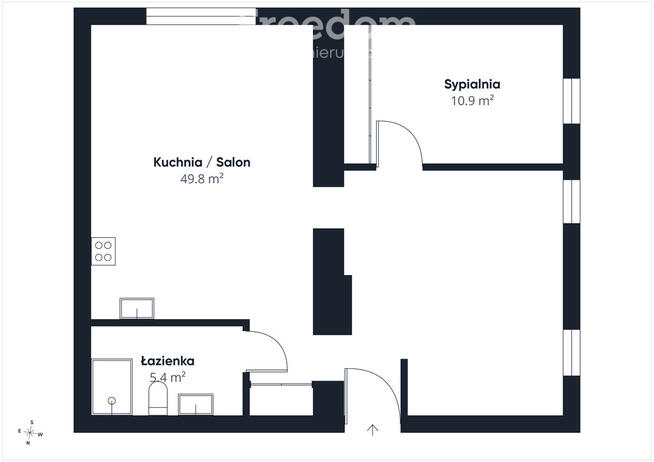 Wyremontowane 3 pokoje w nowoczesnym stylu