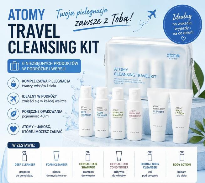Atomy Travel Cleansing Kit | Zestaw podróżny 6×40 ml | Kosme