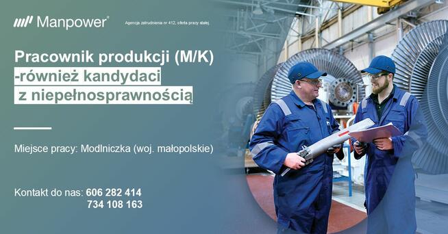 Pracownik produkcji (M/K, też z orzeczeniem)
