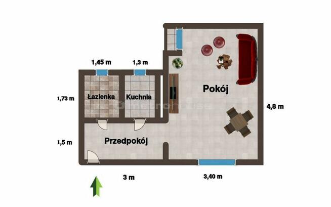 Przytulna kawalerka z pełnym umeblowaniem od zaraz