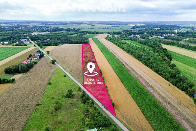 Działka 1,358 ha z opcją podziału | Radostków