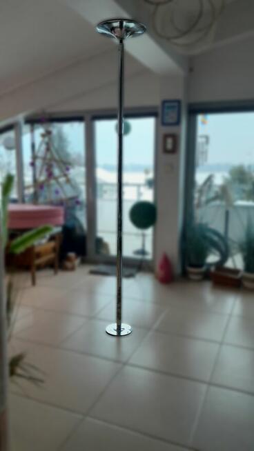 M-pole dance rura statyczno obrotowa chrom 45 materac 120/10