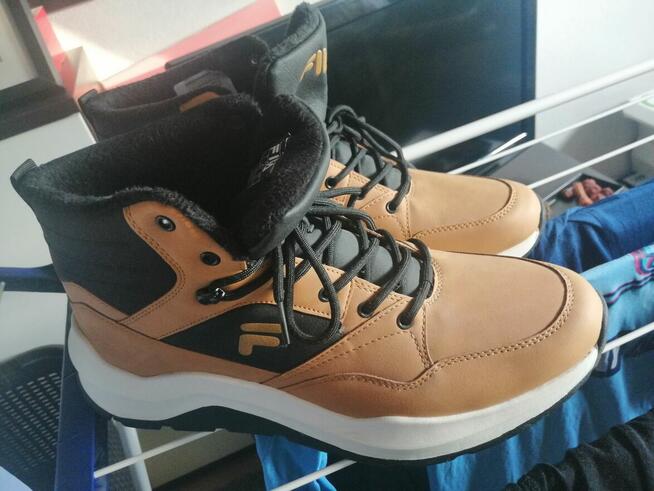 Buty męskie FILA, wysokie, skóra, EU 47. NOWE! - 60%.