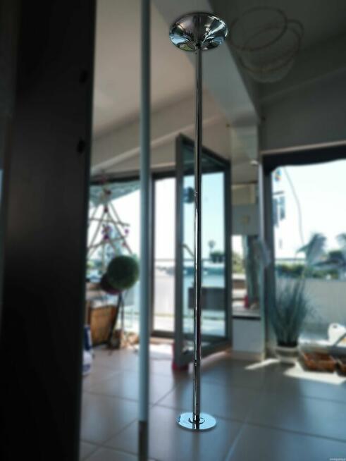 M-pole dance rura statyczno obrotowa chrom 45 materac 120/10