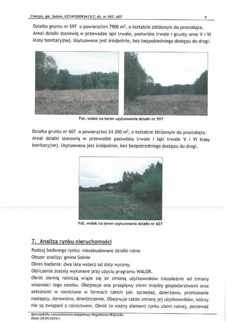 Syndyk sprzeda Nieruchomość rolną w Cieszynie