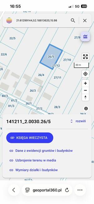 Działka budowlana Nowe Osiny