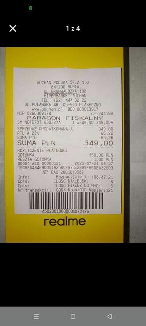 Sprzedam nowiutki realme note 70 t na gwarancji