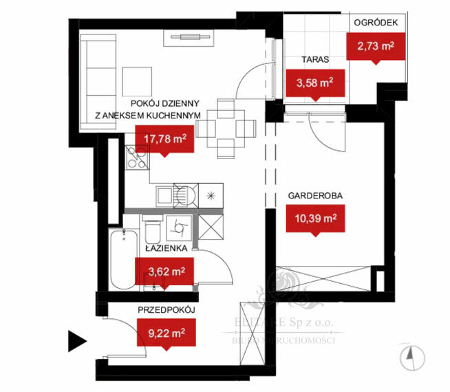 Mieszkanie 41,01m2 + ogórd i taras widokiem na Odrę/Kleczków