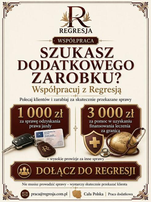 Przedstawiciel – 1 000 – 3 000 zł za przekazaną sprawę
