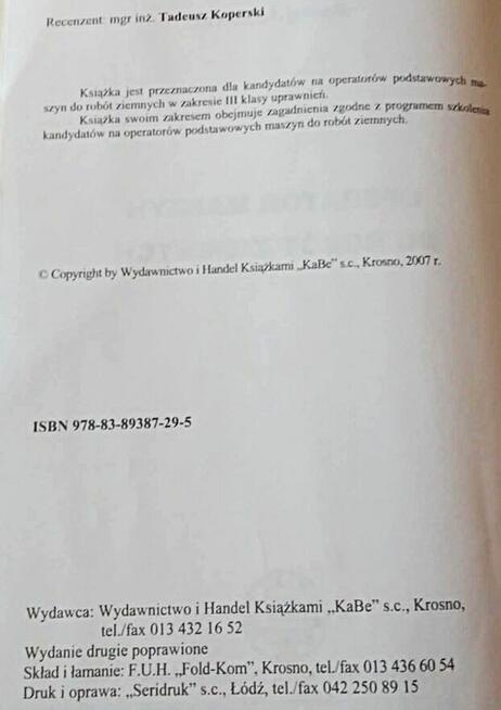 Operator maszyn do robót ziemnych - Maciej Jodłowski