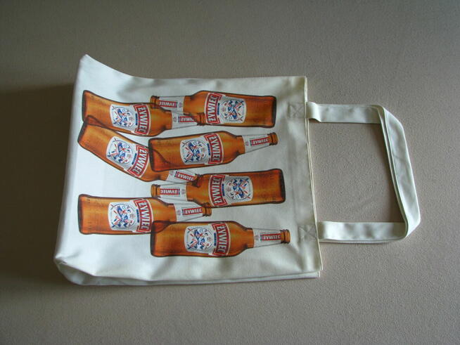 Duża bawełniana torba plażowa, piknikowa Żywiec typu shopper