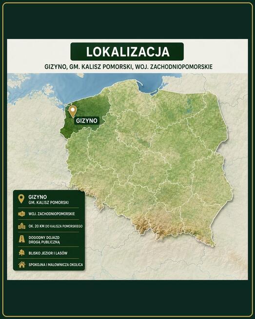 Działka Giżyno gm. Kalisz Pomorski