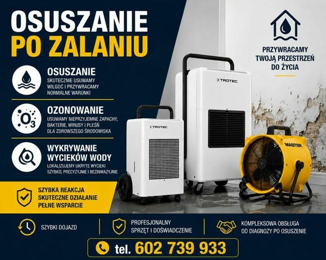 Osuszanie pomieszczeń po zalaniu