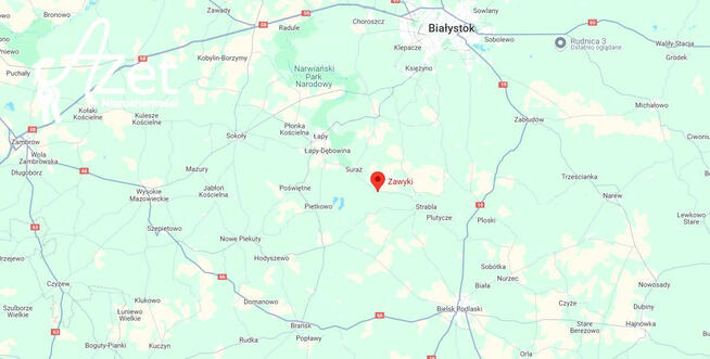 Działka leśna Zawyki gm. Suraż,