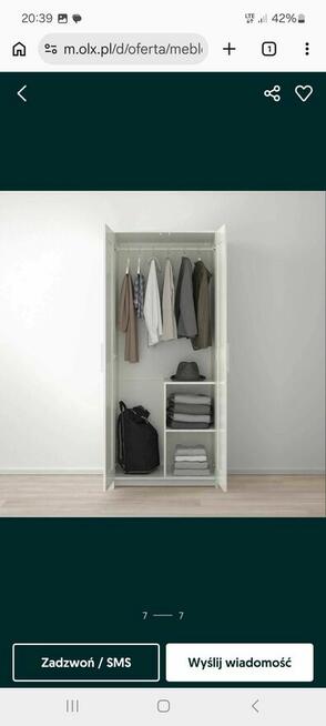 Łóżko rozkładane Hemnes plus szafa 2 drzwiowa Brimnes Ikea.