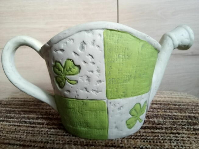 naczynia konewka ceramiczna wykonane ręcznie do domu ogrodu