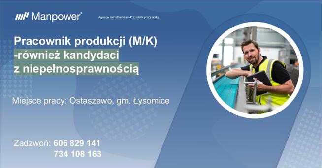 Pracownik produkcji (M/K, też z orzeczeniem)