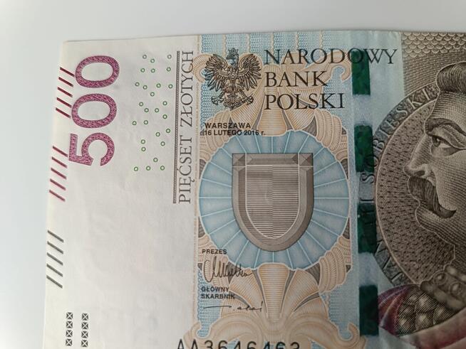 Banknot radar nominał 500 zł