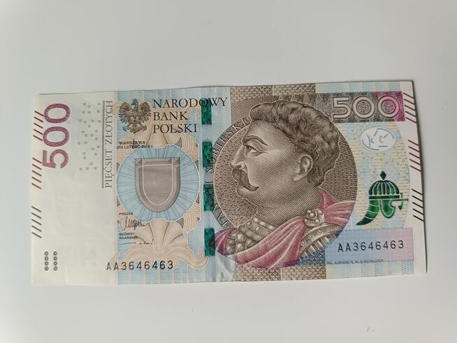 Banknot radar nominał 500 zł