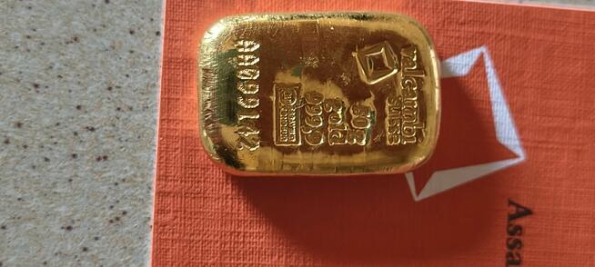 Złota sztabka 50g Valcambi z certyfikatem