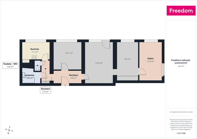 Mieszkanie 69 m², 4 pokoje, Lublin