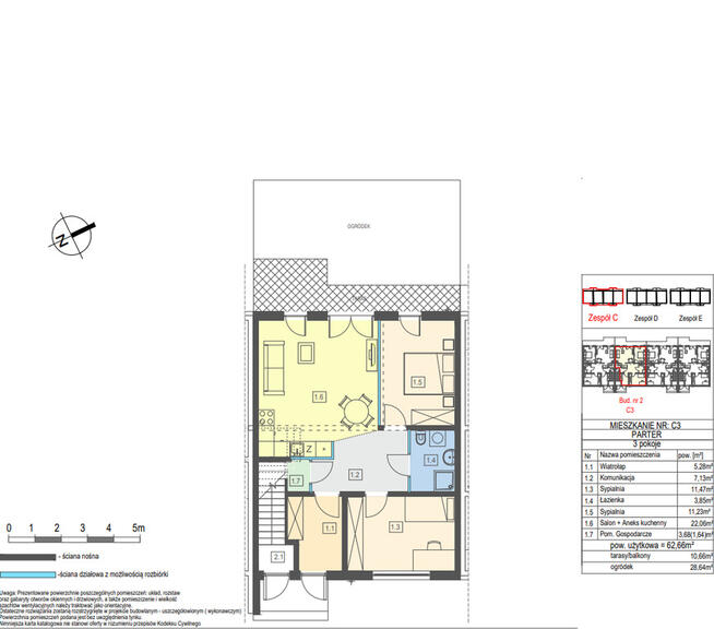 Apartament z ogródkiem 62,66 m2 > ul. Sandomierska