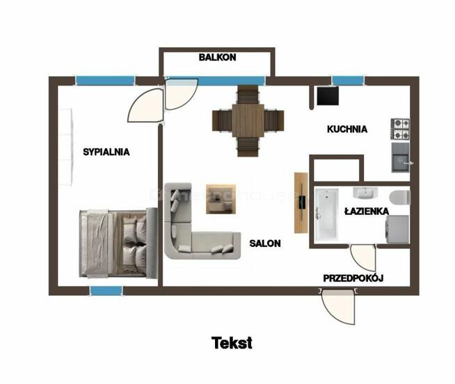 2 pokoje z balkonem Gotowe do zamieszkania