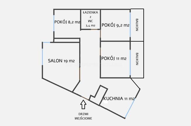 Parter 4-pok. 2 balkony + piwnica Wirek