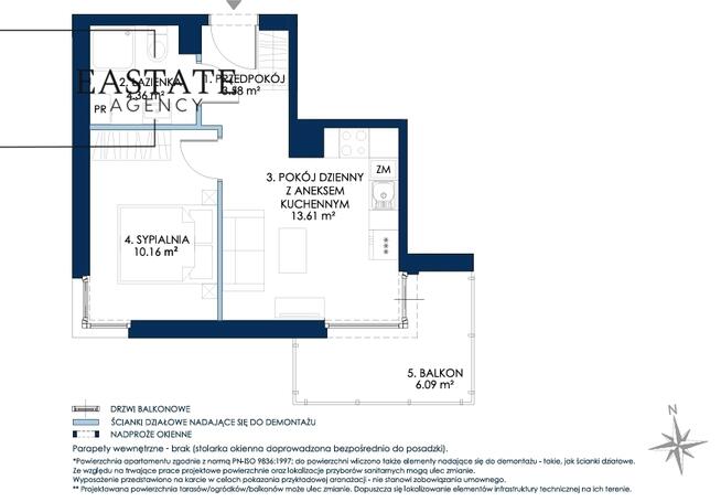 SolMarina Apartament z narożnym balkonem 31,71 m²