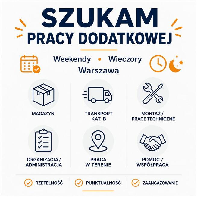 Szukam pracy dodatkowej – weekendy i wieczory | Prawo jazdy
