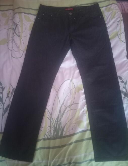 Spodnie męskie czarne dżinsowe r.XL 100% bawełna