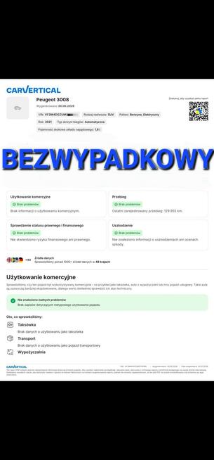 Peugeot 3008 GT 1.6 Hybryda* 129 tys km GT Full LED KAMERA BEZWYPADKOWY