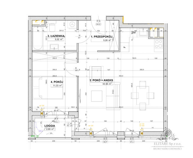 Apartament 2 pokojowy 54,29m2, ogrzewanie miejskie/lokalizacja obok SkyTower