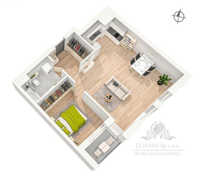 Apartament 2 pokojowy 54,29m2, ogrzewanie miejskie/lokalizacja obok SkyTower