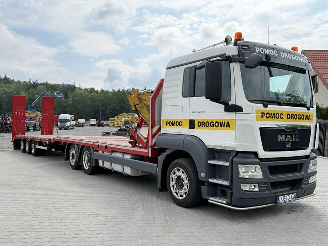 MAN TGS 26.440 6x2 E6 Laweta Tandem Przejazdowy Przyczepa 3-osiowa Najazdy Hydrauliczne Platforma Ho