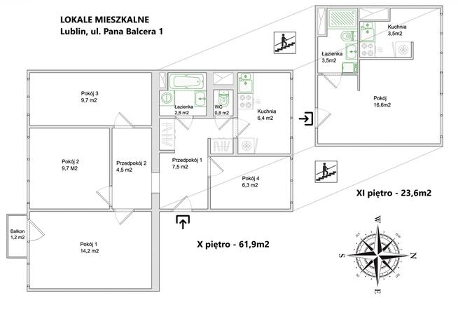 4 rozkładowe pokoje z balkonem+ panorama i parking
