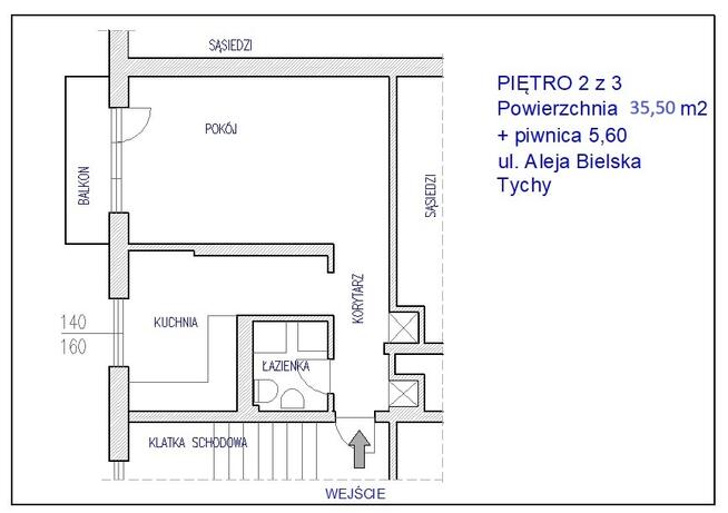 przestronna kawalerka z balkonem