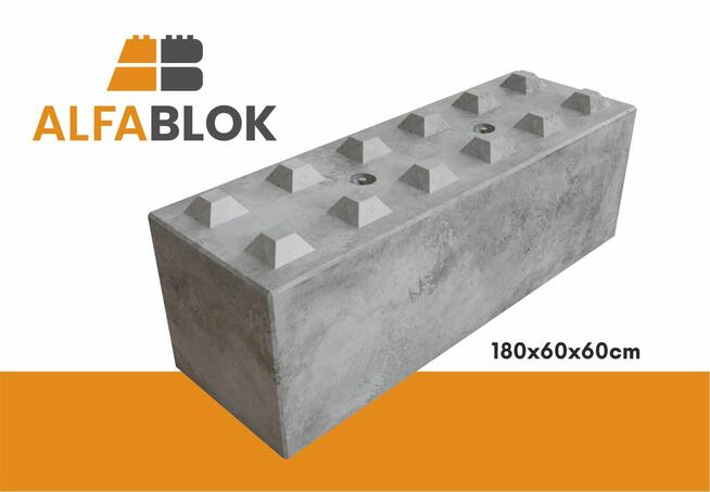 Bloki betonowe ALFA BLOK / mur oporowy 120x60x60