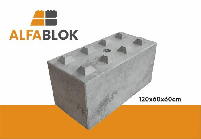 Bloki betonowe ALFA BLOK / mur oporowy 120x60x60