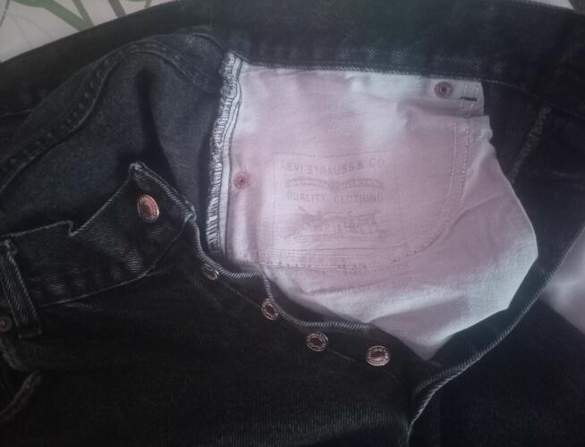 Męskie czarne spodnie dżinsowe na guziki r.XL