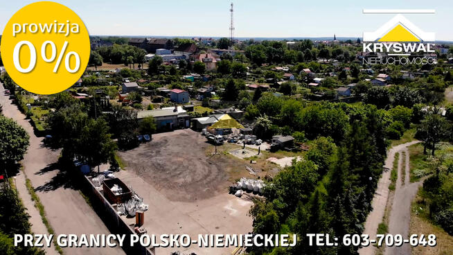 DZIAŁKA PRZEMYSŁOWA Z BUDYNKAMI PRZY GRANICY