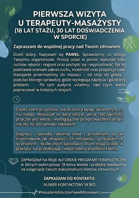 Masażysta na Turnusy Technik Szukam Pracy w Ośrodkach