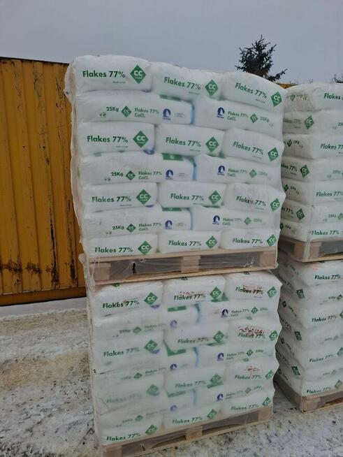 Chlorek wapnia w płatkach paleta 42 worki po 25kg