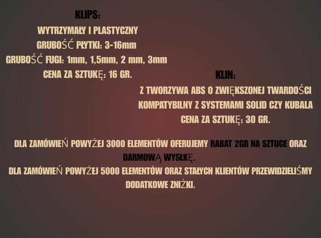 system poziomowania 3mm 6000 elementów