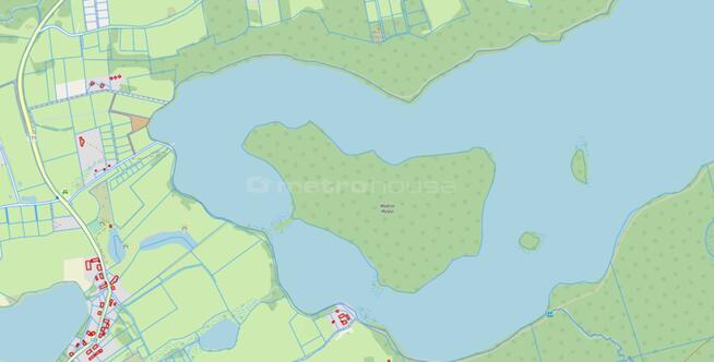 Działka JEZIORO KOMORZE z projektem-udział w plaży