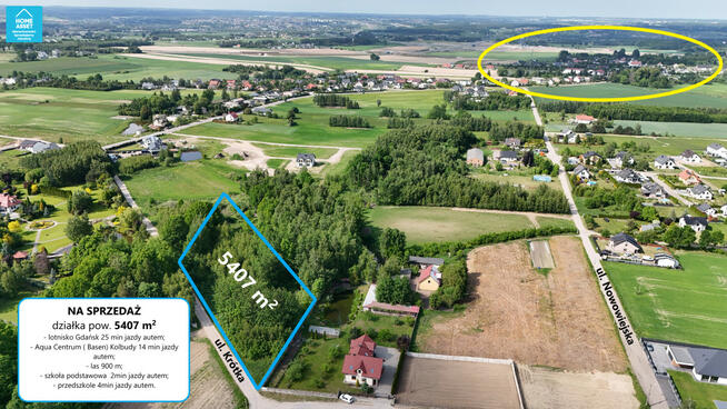 Działka budowlana Przyjaźń gm. Żukowo, Krótka
