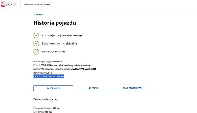 Ford Kuga 2.0 Diesel Zarejestrowany Ubezpieczony