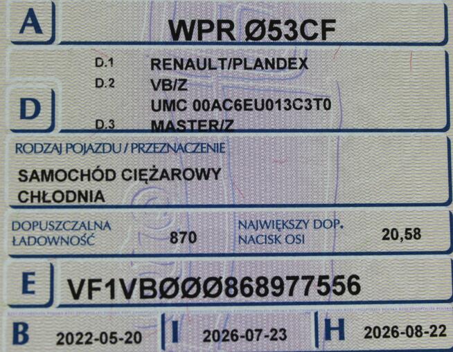 Renault Master Kamera SalonPL FV23% Chłodnia/Mroźnia -20°C Zanotti 230V 145KM